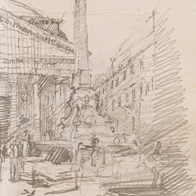 The Pantheon, Rome, drawn by Francis Terry, pencil, 2006.