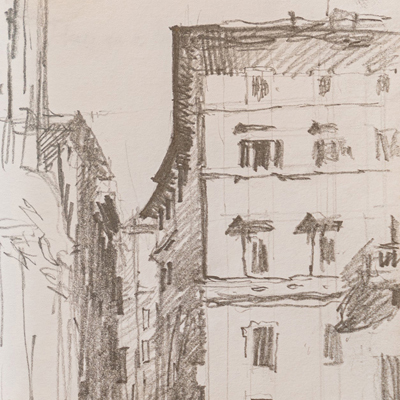 Back Street, Rome, drawn by Francis Terry, pencil, 2006.