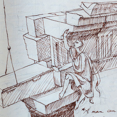 Lecture notes, drawn by Francis Terry, pen and ink, 1988.