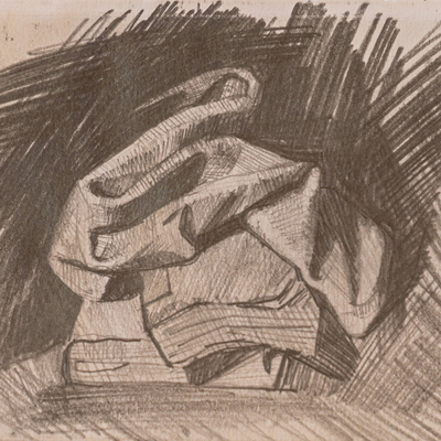 Drapery detail, drawn by Francis Terry, pencil, 1995.