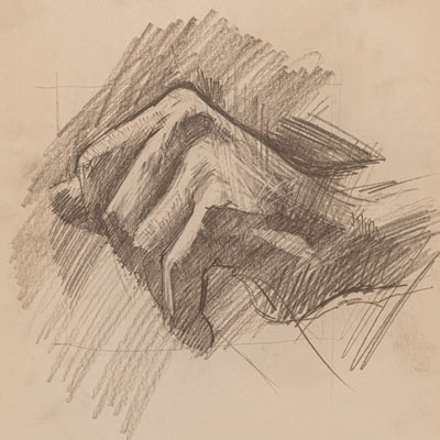 Hand study, drawn by Francis Terry, pencil, 2000.