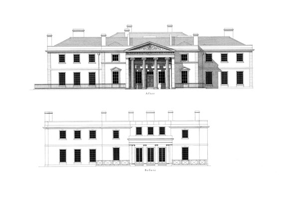 Hanover Lodge entrance front before and after