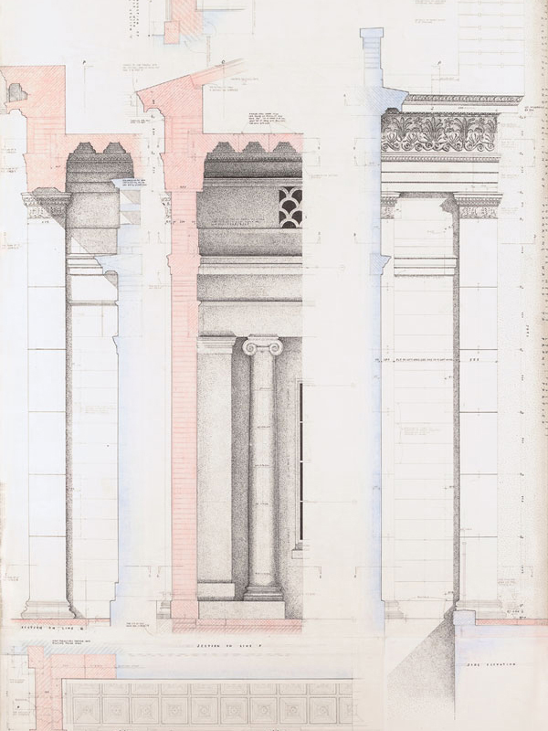 Working drawing of Portico