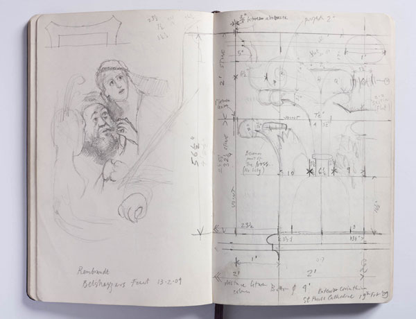 Francis Terry measured drawings of Corinthian capitals at St Pauls