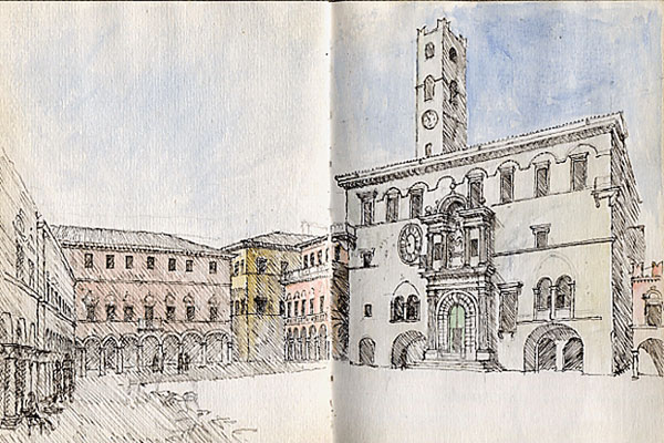 Piazza de Popolo, Asoli Piceno by Quinlan Terry, 1983