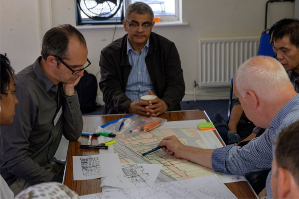 Francis Terry helping at a community design workshop