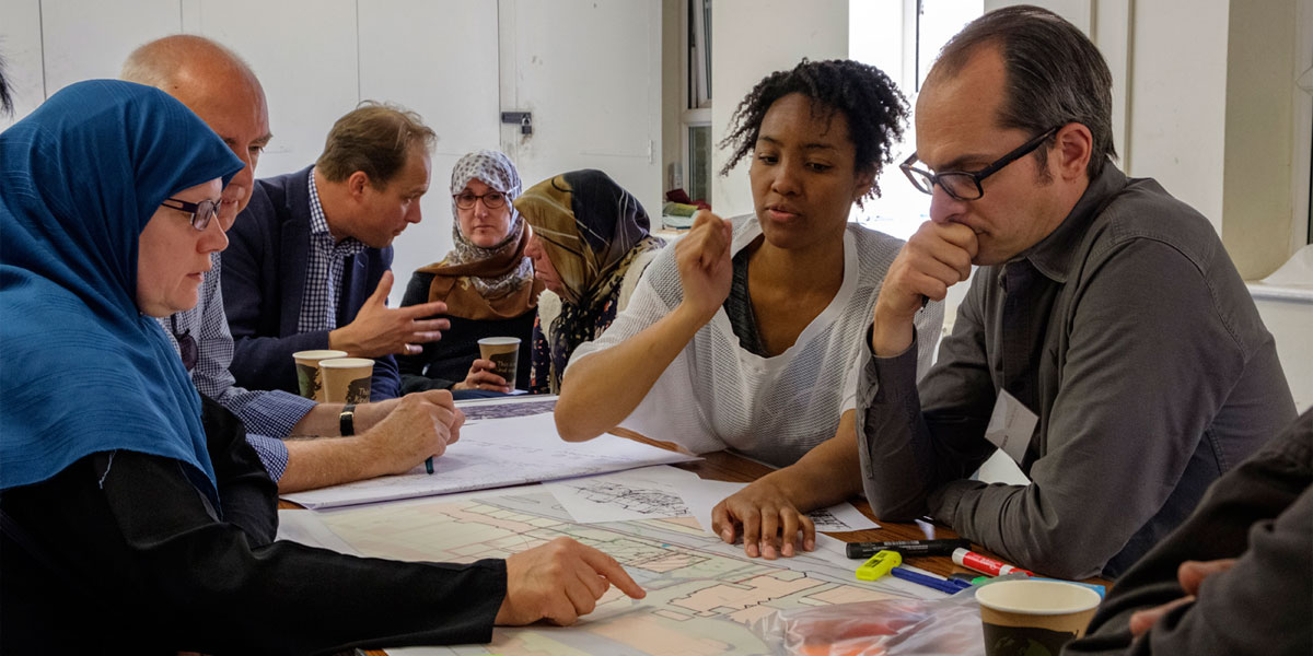 Francis Terry helping at a community design workshop