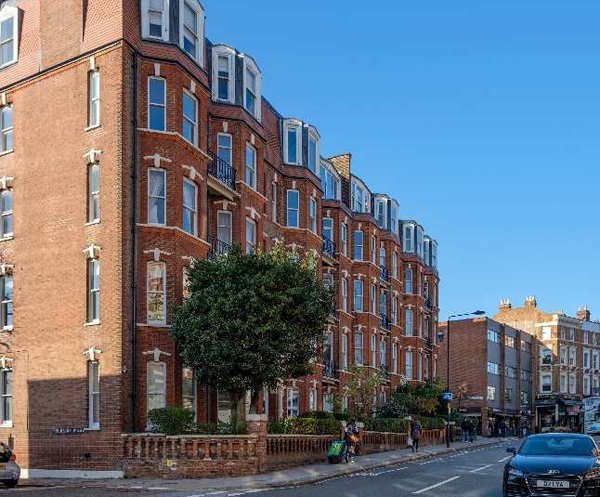 Red Brick with ornament and white detailing predominates in West Hampstead.