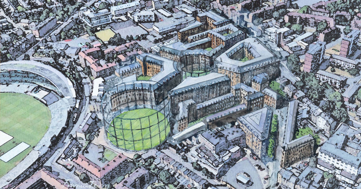 Bird's Eye view of Little Oval proposal