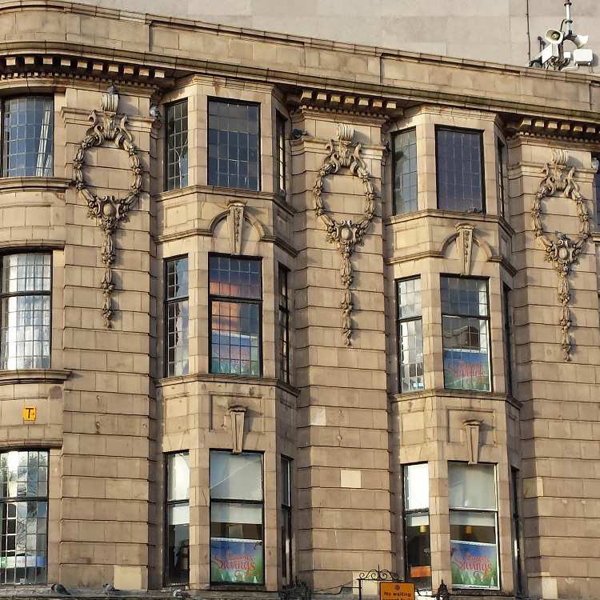 Facades showing the rich architecture history of Northampton.