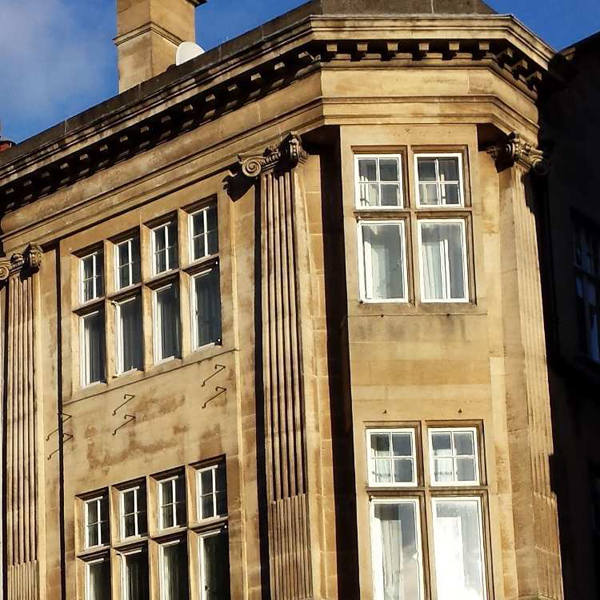 Facades showing the rich architecture history of Northampton.